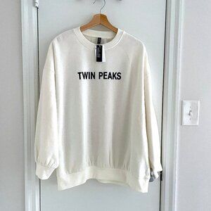 H&M NWT Twin Peaks David Lynch Women Crew Neck Oversized Sweatshirt, Size XL